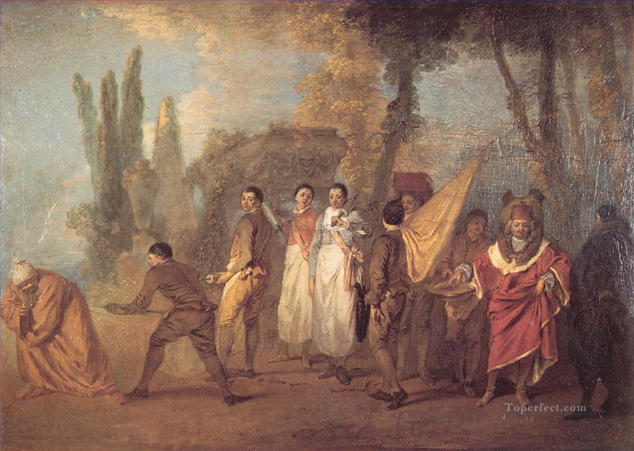 Quay je fait assassins maudits Jean Antoine Watteau classic Rococo Oil Paintings